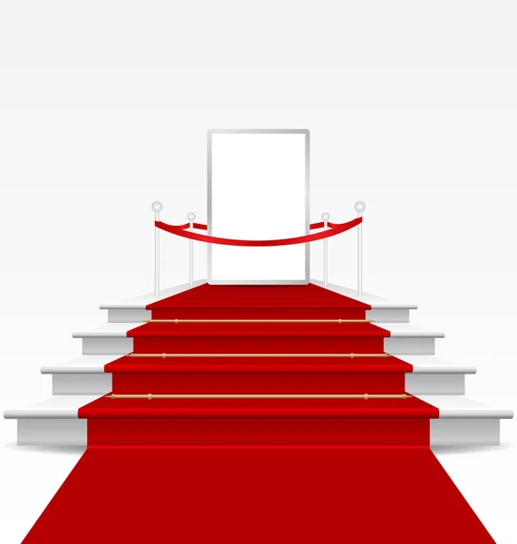 Escaleras cubiertas con alfombra roja —  Fotos de Stock
