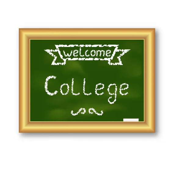 School blackboard with text, on white background — Stock Photo, Image