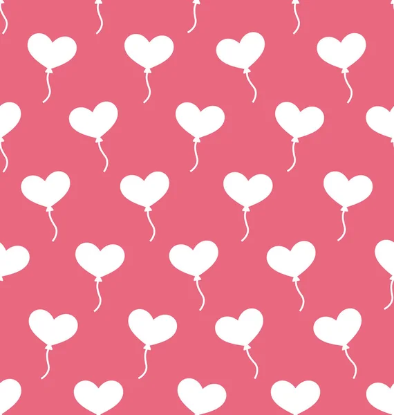 Roze naadloos patroon met hart ballonnen voor Valentines Day — Stockfoto