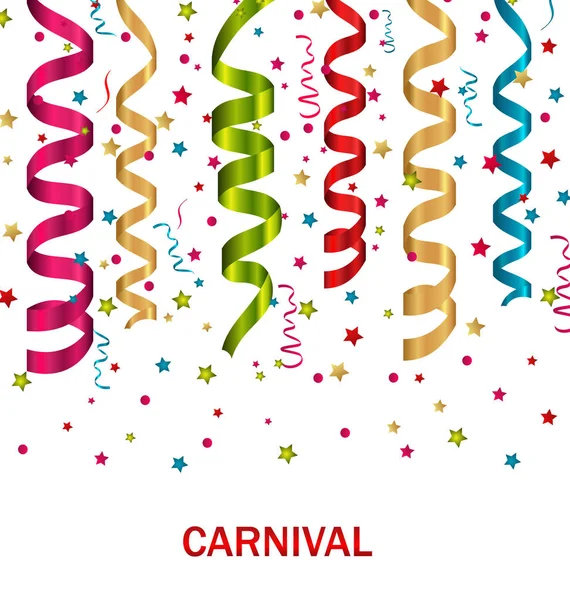 Carnaval achtergrond met instellen kleurrijke papier serpentine — Stockfoto