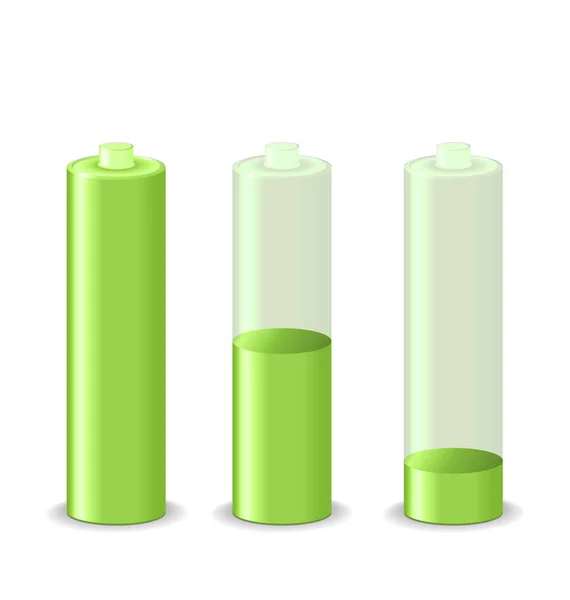 Definir status de carga da bateria, isolado no fundo branco — Fotografia de Stock