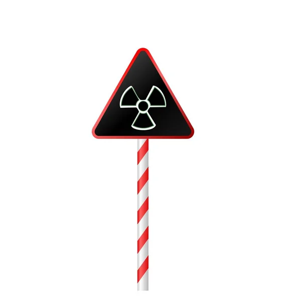 Ilustração do símbolo de alerta de perigo radioactivo na estrada st — Fotografia de Stock