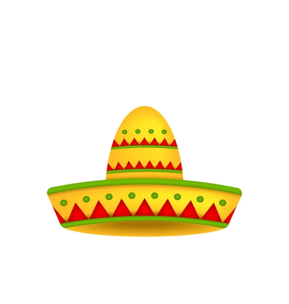 Mexikansk hatt Sombrero isolerad på vit bakgrund — Stockfoto