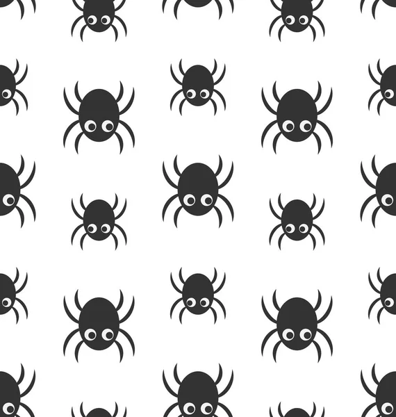 Naadloze patroon met eenvoudige spinnen — Stockfoto