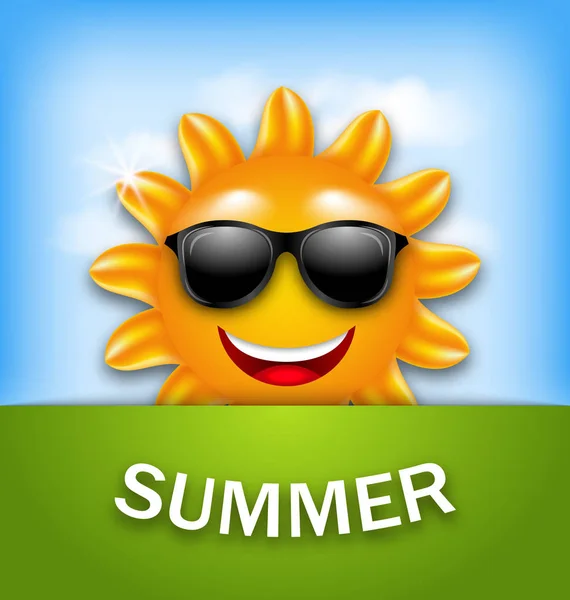 Cool Happy Summer Sun in Sunglasses — Stock Photo, Image