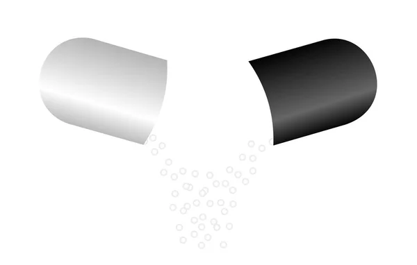 Одна капсула ізольована на білому тлі — стокове фото