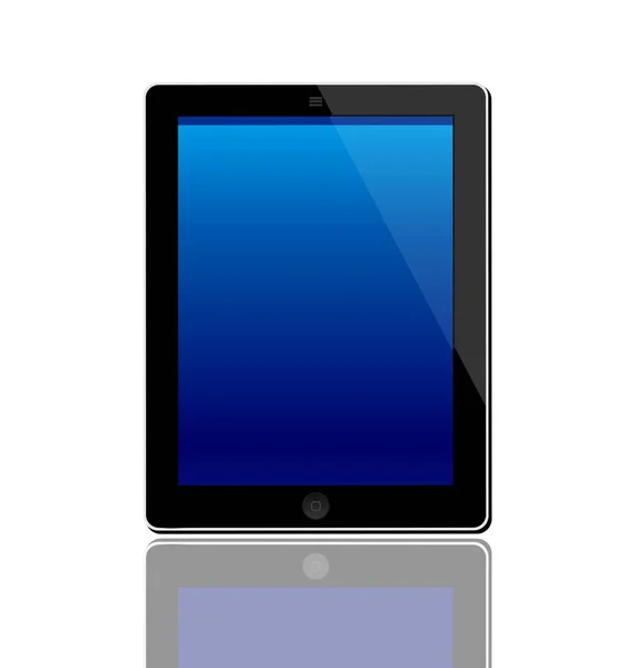 Illustration des eingeschalteten Computer-Tablets mit Spiegelung - — Stockfoto