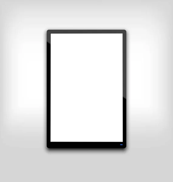 Ábrán látható fekete tabletta pc számítógép fehér üres képernyő l — Stock Fotó