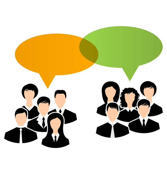 Ikoner av företagsgrupper dela dina åsikter, dialogrutor tal bub — Stockfoto