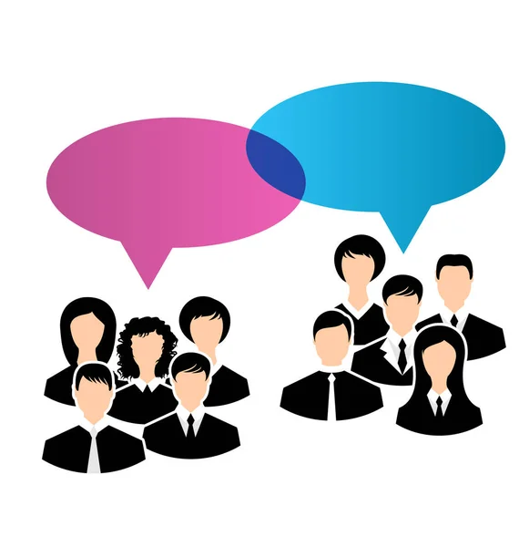 Icons of business groups share your opinions, dialogs speech bub — Stock Photo, Image