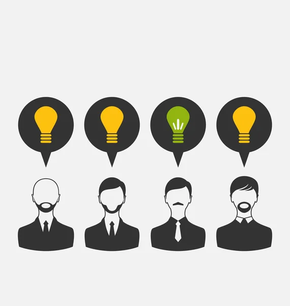 Gente de negocios con bombillas como concepto de nuevas ideas — Foto de Stock