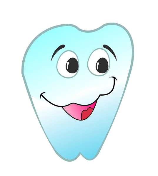 Illustration of happy smiling tooth is isolated on white backgr — Stock Photo, Image