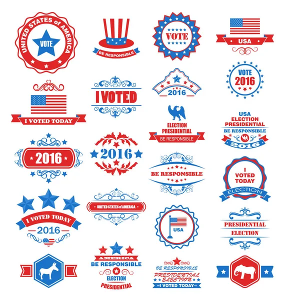 对象和符号为美国投票 — 图库照片