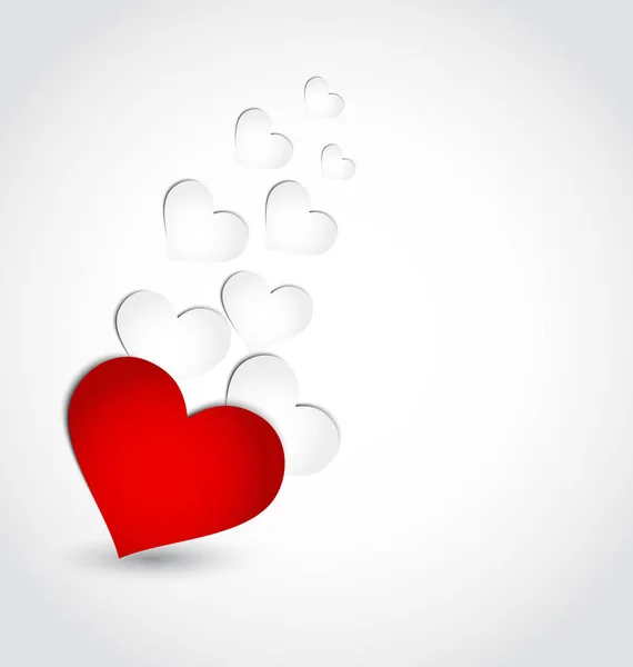 Valentin-nap meghívás papír szívvel — Stock Fotó