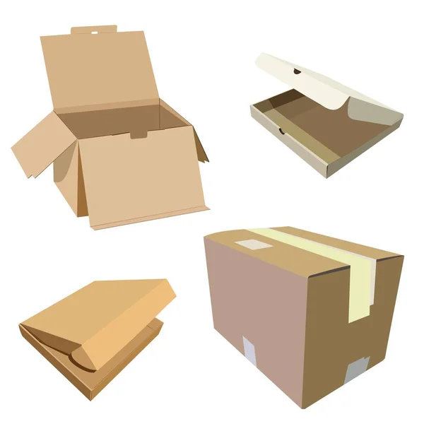 Realistic illustration of box — Stock Photo, Image