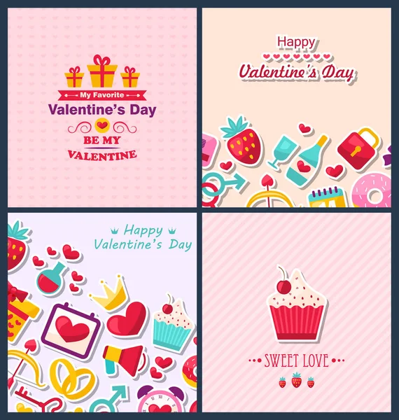 Imposta bellissimi banner con elementi tradizionali per Happy Valent — Foto Stock