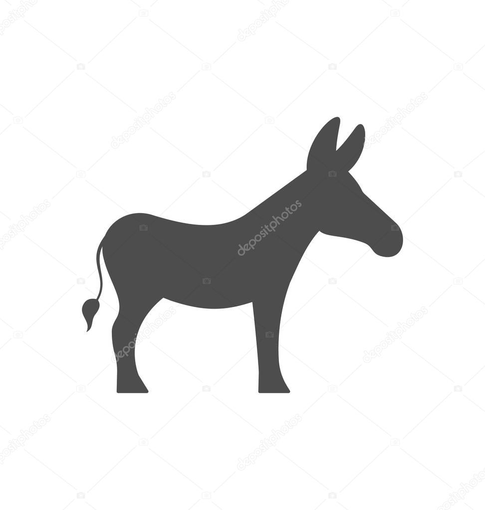 Illustration Donkey Silhouette Isolated on White Background - raster