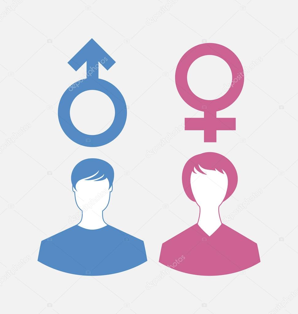 Male and female icons, gender symbols