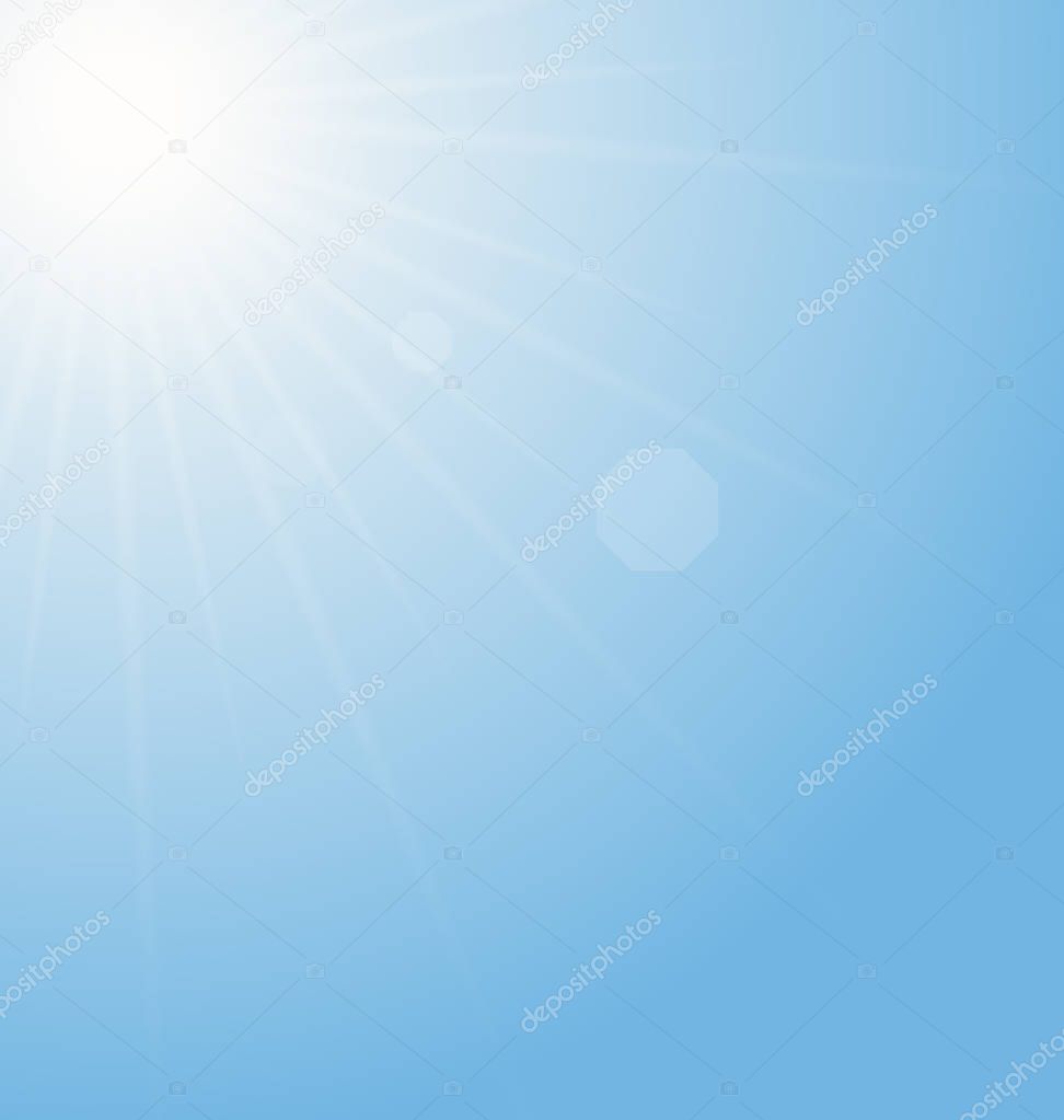 Abstract Blue Background Sunburst