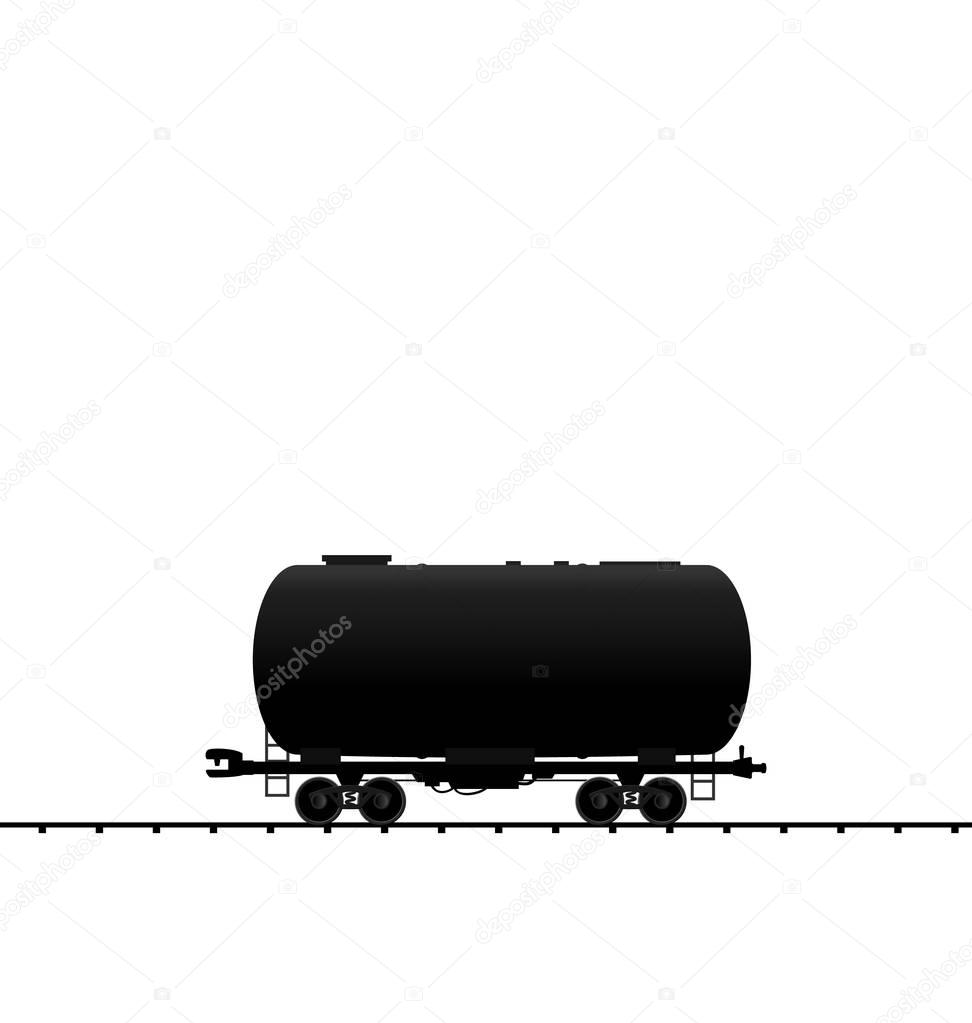 Illustration petroleum cistern wagon freight railroad train, bla