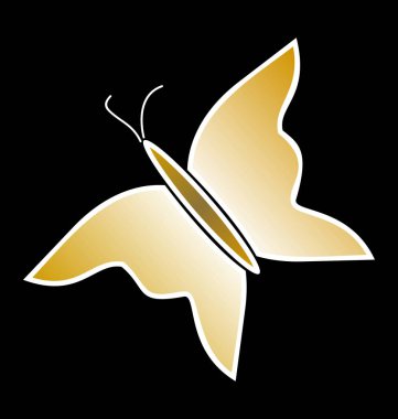 siyah arka plan illüstrasyon Altın Kelebek