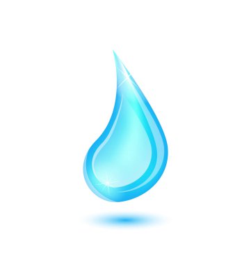 su üzerinde izole beyaz arka plan damla