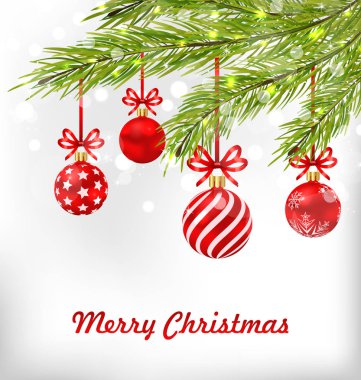 Çam dalları ile kutlama kartpostal