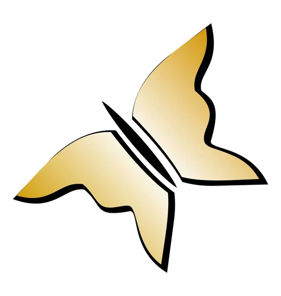 Beyaz arka plan illüstrasyon Altın Kelebek — Stok fotoğraf