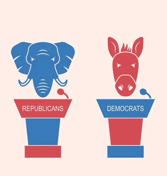 Έννοια της συζήτησης Ρεπουμπλικάνοι και δημοκράτες — Φωτογραφία Αρχείου