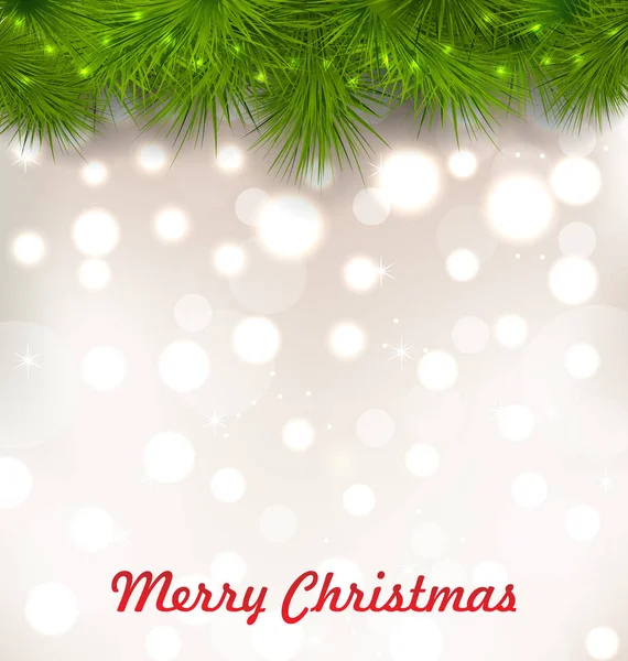 Boże Narodzenie podświetlane tło z realistyczne jodła gałązka — Zdjęcie stockowe