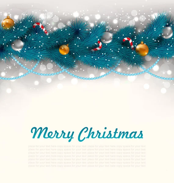 Merry Christmas Background with Fir Branches — Stock Photo, Image