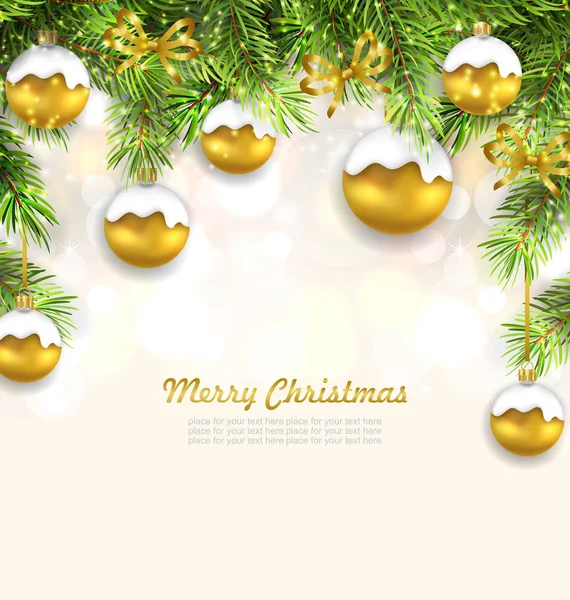 Natural Christmas Background with Fir Twigs — Stock Photo, Image