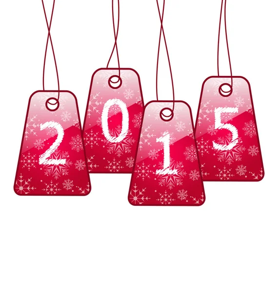 Happy new year, shiny labels isolated on white background — Stock Photo, Image