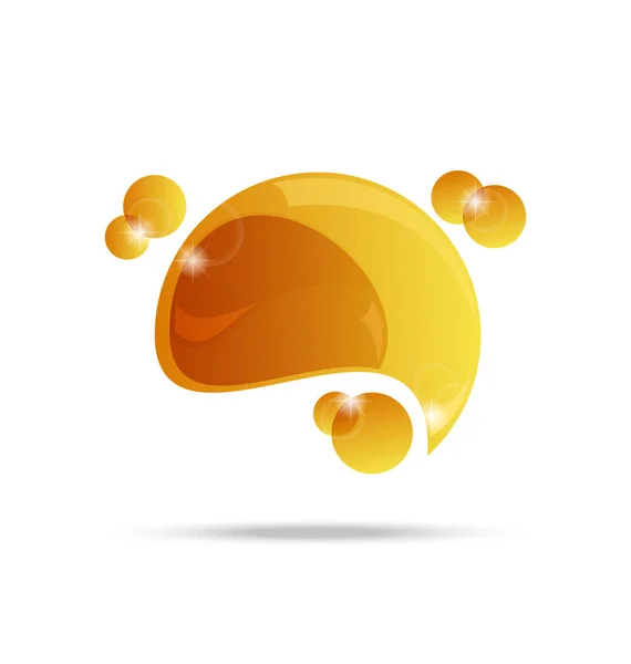 Abstracte gele tekstballon geïsoleerd — Stockfoto