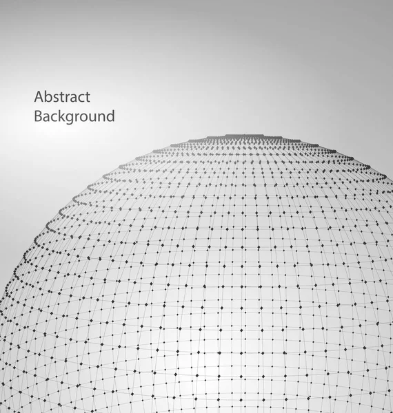 Abstrakter Kreis mit polygonalen Netzelementen, Linien und Punkten — Stockfoto