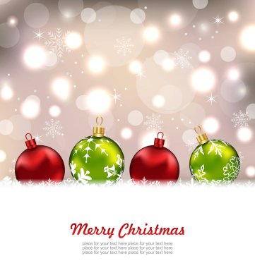 Renkli cam topları ile kış şirin kartpostal