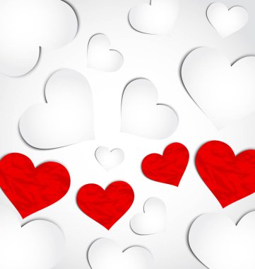 Sevgililer günü kağıt kalpleri ile şirin arka plan