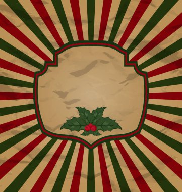 holly berry ile Retro vintage kutlama kartı