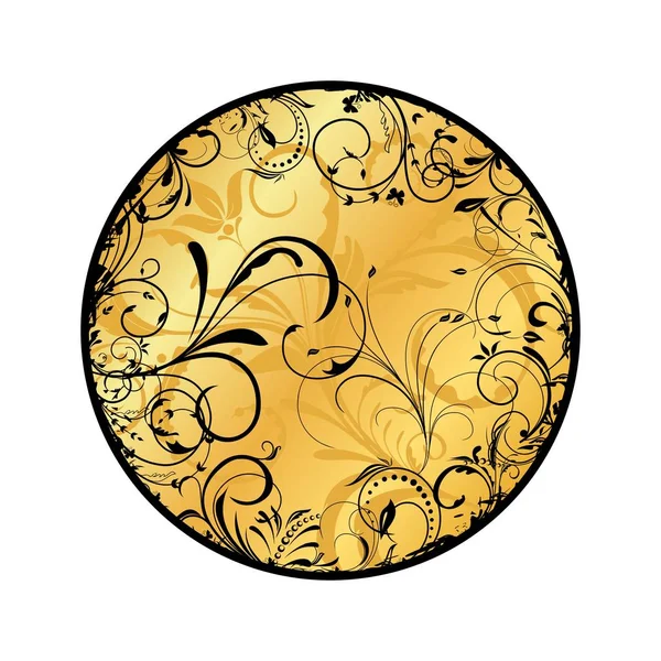 Medalhão floral de ouro — Fotografia de Stock