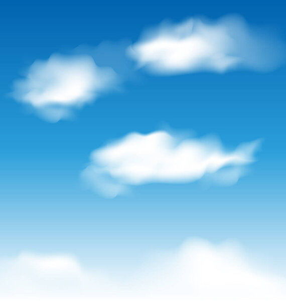 Wallpaper blue sky with realistic clouds