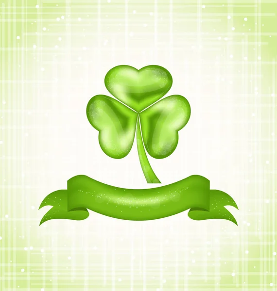 Shamrock with ribbon for Saint Patrick day — Stock Photo, Image