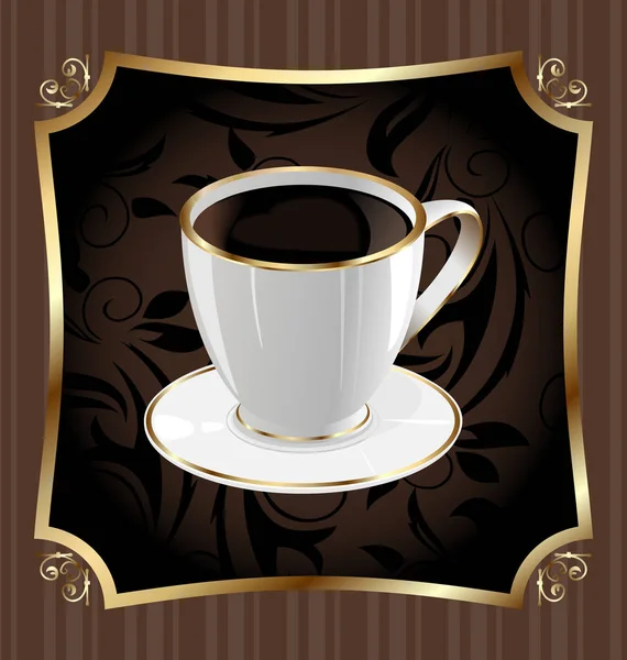 Etichetta vintage per avvolgere il caffè, sfondo con tazza di caffè — Foto Stock
