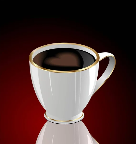 Иллюстрация чашки кофе с любовью сердца — стоковое фото
