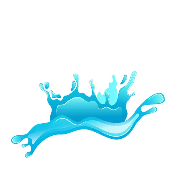 Coroa respingo de água azul isolado no fundo branco — Fotografia de Stock