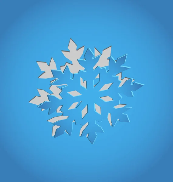 Noel kar tanesi, mavi kağıt kesme — Stok fotoğraf
