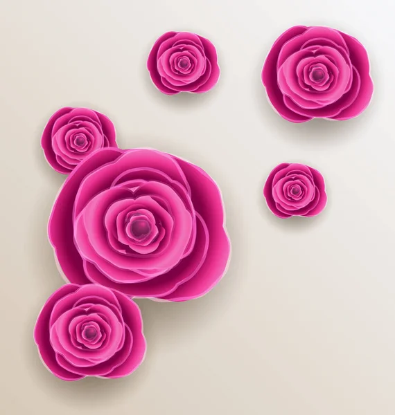 Вирізані квіти - красиві троянди, паперові вироби — стокове фото