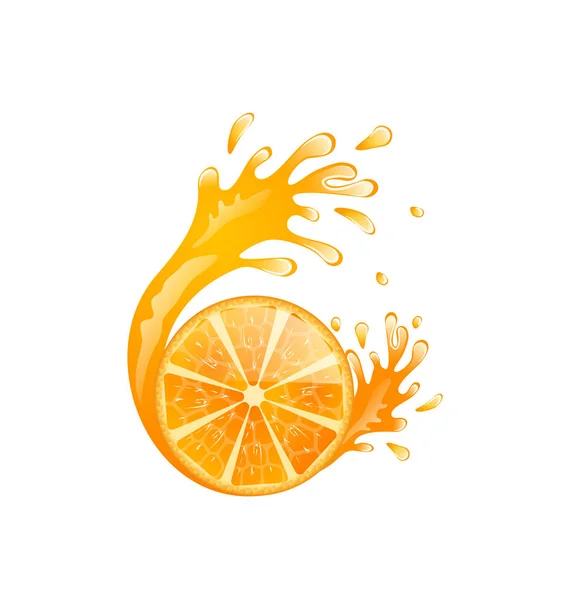 Fetta di Arancio con Splash — Foto Stock