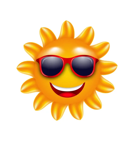 Cheerful Face of Summer Sun with Sunglasses — Stock Photo, Image