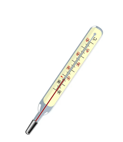 Orvosi hőmérő az elszigetelt fehér background — Stock Fotó
