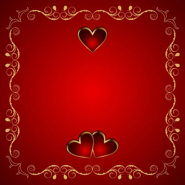 心とバレンタイン グリーティング カード — ストック写真